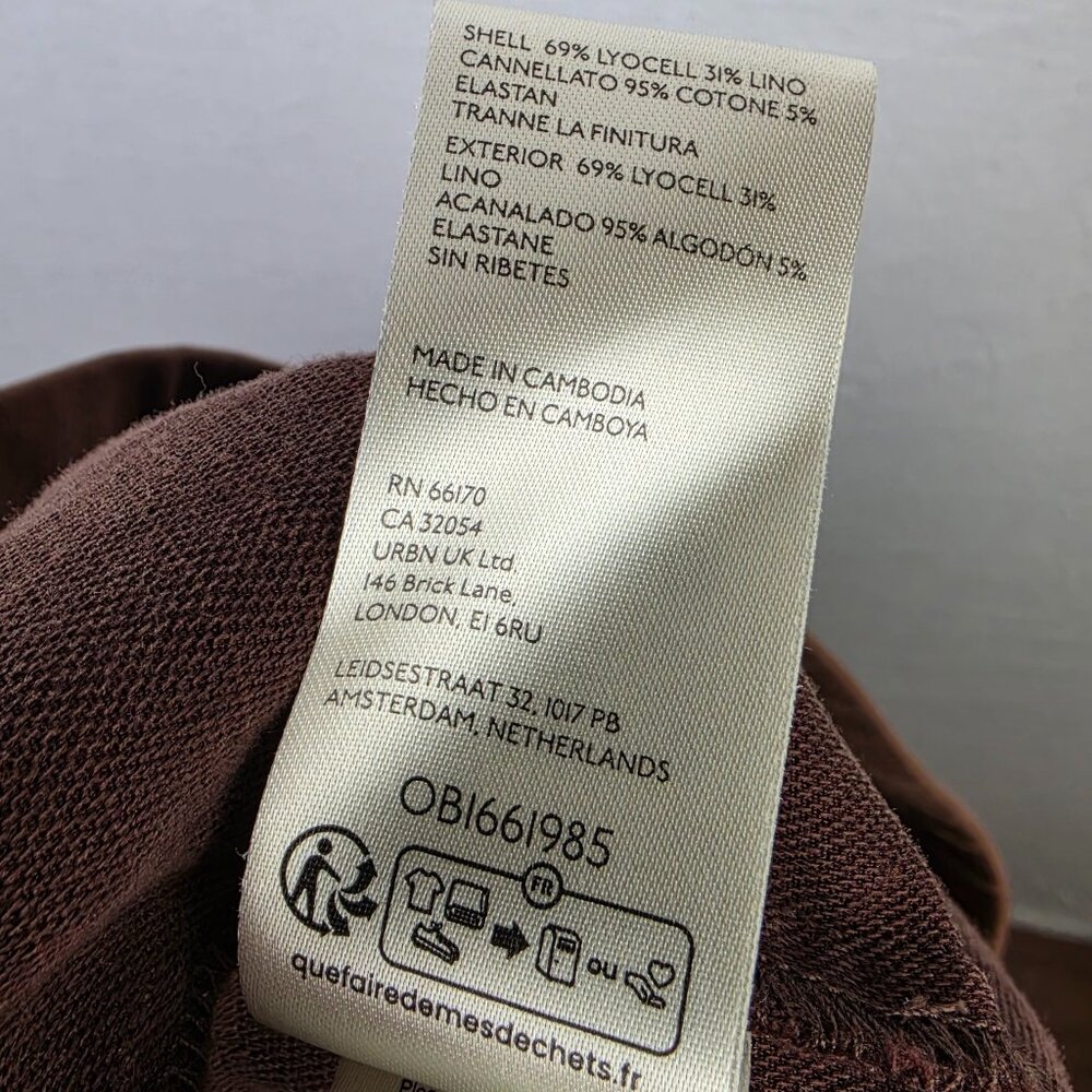 Anthropologie The Nomad Jogger Pants Linen Brown High Waist sz L Boho Lagenlook - Picture 13 of 14